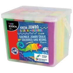 Kreda kolorowa + neonowa Jumbo 20szt KIDEA - DERFORM