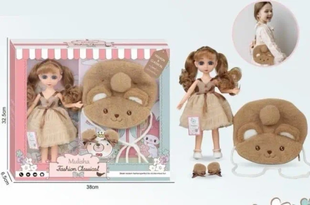 Lalka 30cm z torbą i dodatkami - Merkpol