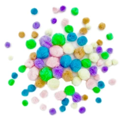 Pompony poliestrowe pastel mix 140 szt. - dp Craft