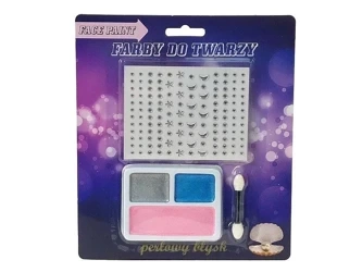 Farby do malowania twarzy perłowe z naklejkami - ADAR