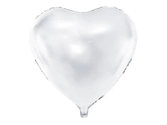 Balon foliowy serce biały 45cm - PartyDeco