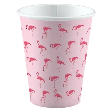 Kubki papierowe flamingi 250ml 8szt - Amscan