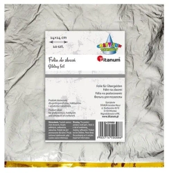 Folia do złoceń srebrna arkusz 14x14cm 10szt - Titanum