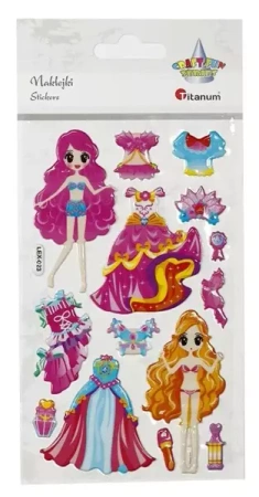 Naklejki wypukłe lalki i stroje 14szt - Titanum