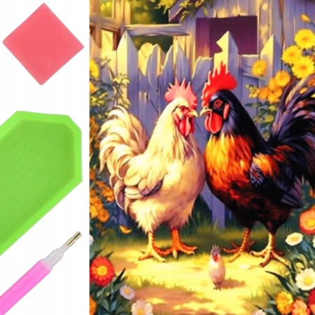 Diamentowa mozaika Kura i kogut 2000302