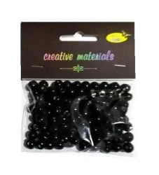 Koraliki drewniane czarne ok 26g ok150szt - Galeria Hobby