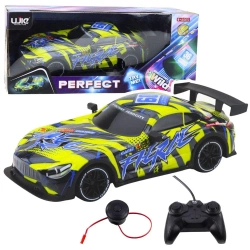 Wyścigówka R/C podświetlana karoseria żółty - Leantoys