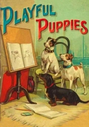 Karnet B6 z kopertą Bawiące się szczeniaki - Madame Treacle