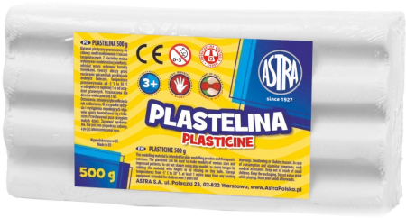 Plastelina 500 g, biała