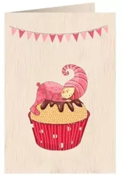 Karnet drewniany C6 + koperta Narodziny dziewczyna - Cozywood