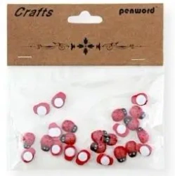Dekoracje drewniane biedronki 8x11mm 24szt - Penword