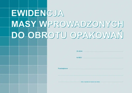 Ewidencja masy wprowadzonych do obrotu opakowań - MICHALCZYK i PROKOP druki