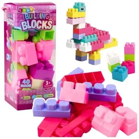 Klocki budowlane w pudełku 40el - Leantoys