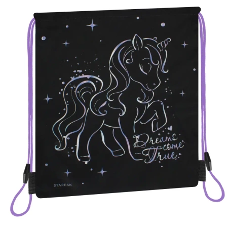 Worek na buty Unicorn czarny - STARPAK