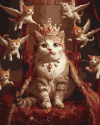 Malowanie po numerach - Królewski kot 40x50cm - Ideyka