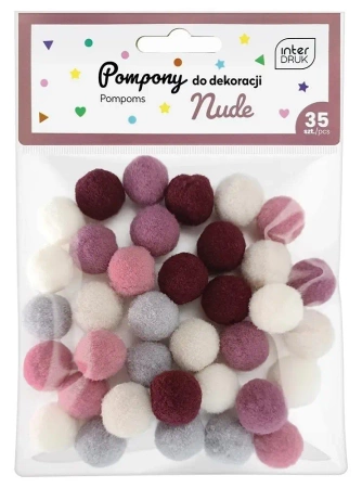 Pompony do dekoracji 35 sztuk Nude - INTERDRUK
