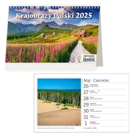 Kalendarz 2025 biurkowy tygodniowy Krajobrazy Polski - Helma kalendarze