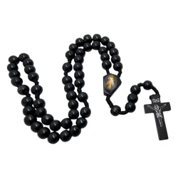 Różaniec drewniany czarny - Jezu ufam Tobie - Art Sacrum