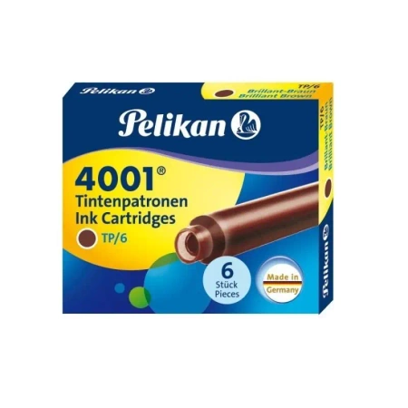 Naboje krótkie TP/6 brązowe - PELIKAN
