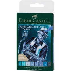 Pisaki Pitt Artist Pen the blues 8szt - Faber Castell