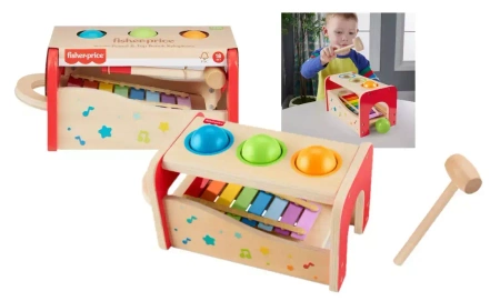 Fisher-Price. HXT88 Wood. Przebijak cymbałki