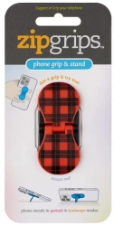 ZipGrip uchwyt na palce do telefonu Czerwona krat - Thinking Gifts