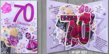 Karnet Przestrzenny B6 Urodziny 70 kobieta - Panorama