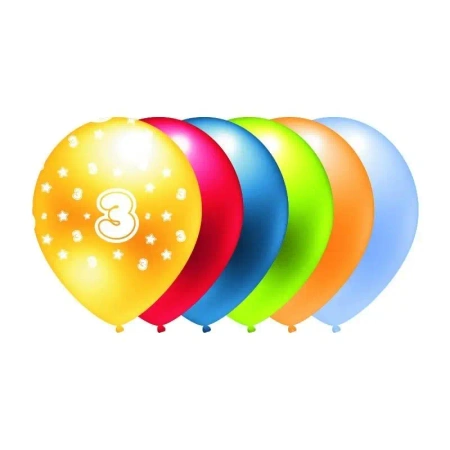 Balon metalik nadruk 3 5szt - GoParty