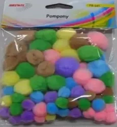 Pompony pastelowe 78szt - Brewis