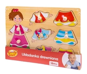 Układanka drewniana Ubierz dziewczynkę uchwyty - Smily Play