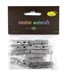 Klamerki drewniane srebrne 35mm 10szt - Galeria Hobby