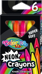Kredki świecowe neonowe trójkątne Colorino Kids 6 kolorów - PATIO