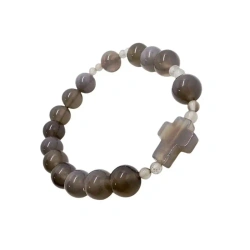 Bransoletka Agat Szary kulka duża 10mm - Art Sacrum