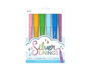 Flamastry Metaliczne z konturem Silver Linings - ooly