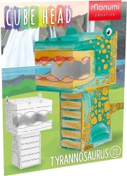 Cube head. Dino. Tyranozaur. Złóż i pokoloruj - Monumi