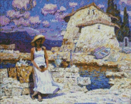 Diamentowa mozaika - Sprzedawczyni pamiątek 40x50 - Ideyka