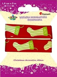 Wstążka materiałowa 15mm x 3m skarpety - Titanum