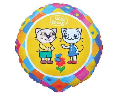 Balon foliowy Kicia Kocia i Pacek 46cm - Godan
