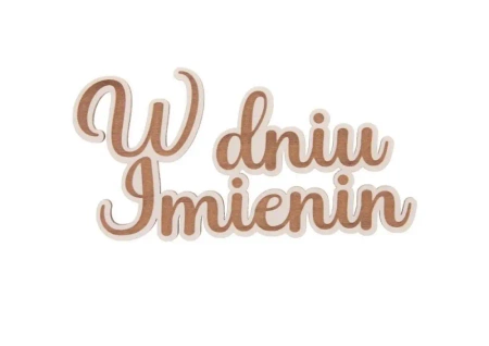 Drewniany napis - W dniu imienin 5szt biały - Cresco