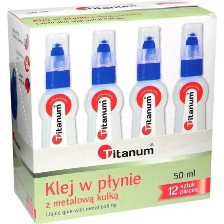 Klej w płynie z metalową kulką 50 ml (12szt) - Titanum