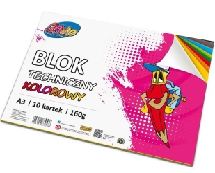 Blok techniczny A3 160g kolorowy 10 kartek - Alfa Pastello
