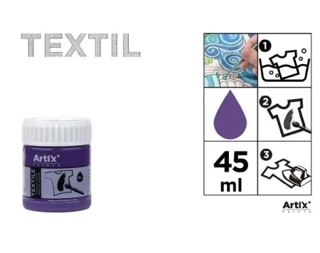 Farba do tkanin fioletowa 45ml (6szt) - Artix