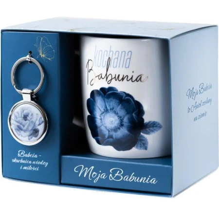 Kubek+Brelok dla Babci z napisem Kochana Babunia - Be-Happy Gifts