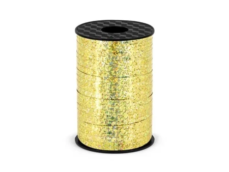 Wstążka plastikowa złota 5mmx225m - PartyDeco