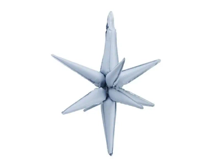 Balon foliowy Gwiazda 3D 105cm mglisty niebieski - PartyDeco