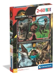 Puzzle 2x60 Super kolor Jurassic World - Clementoni