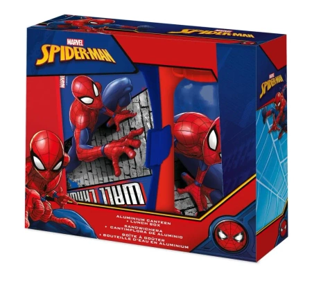 Zestaw śniadaniówka + bidon 500 ml Spiderman SP50006 - Kids Euroswan