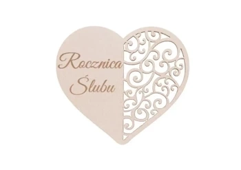 Drewniany napis - Rocznica ślubu 5szt biały - Cresco