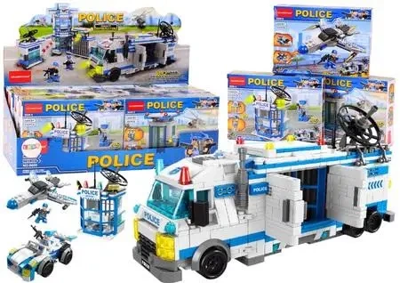 Klocki konstrukcyjne Policja MIX - Leantoys