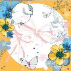 Karnet Swarovski kwadrat CL2907_BL Kwiaty pomarań - Clear Creations